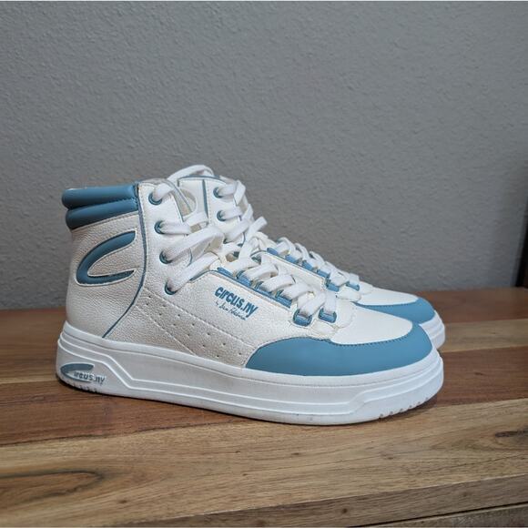 Sam Edelman Irving High Top Platform Sneaker White and Blue High-Top Sneakers - Picture 6 of 10